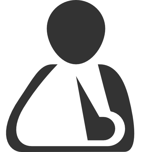 Symbol of Arm in a Sling for Injury or Medical Care