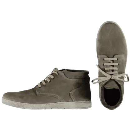 Gray Suede Lace-Up Shoes