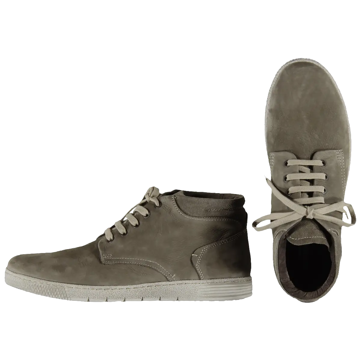 Gray Suede Lace-Up Shoes