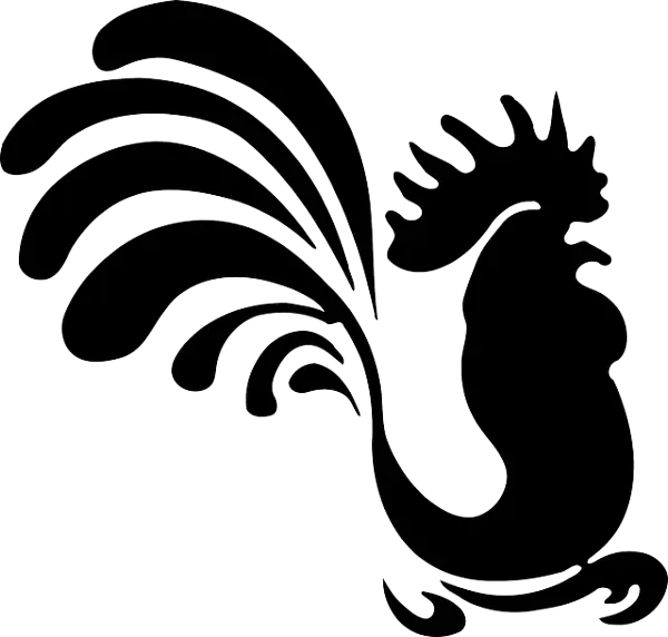Rooster Silhouette Artwork in Black