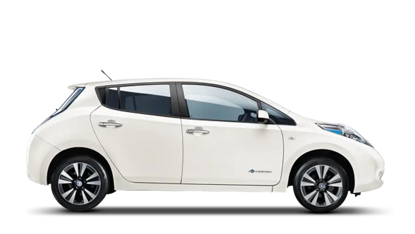 White Electric Car for Sustainable Transport