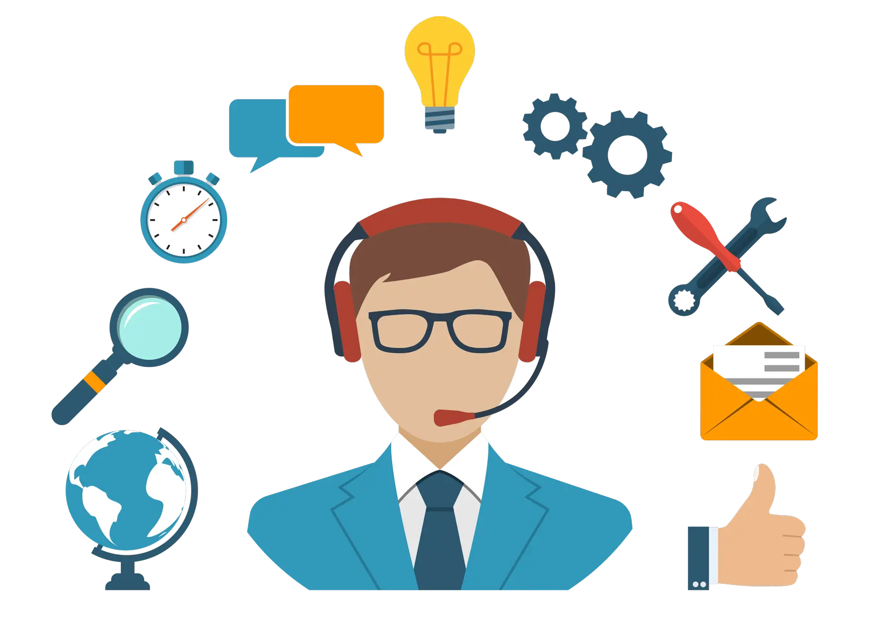 Customer Service Assistance Concept Icon