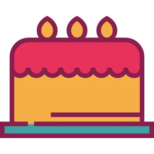 Colorful Birthday Cake with Three Candles