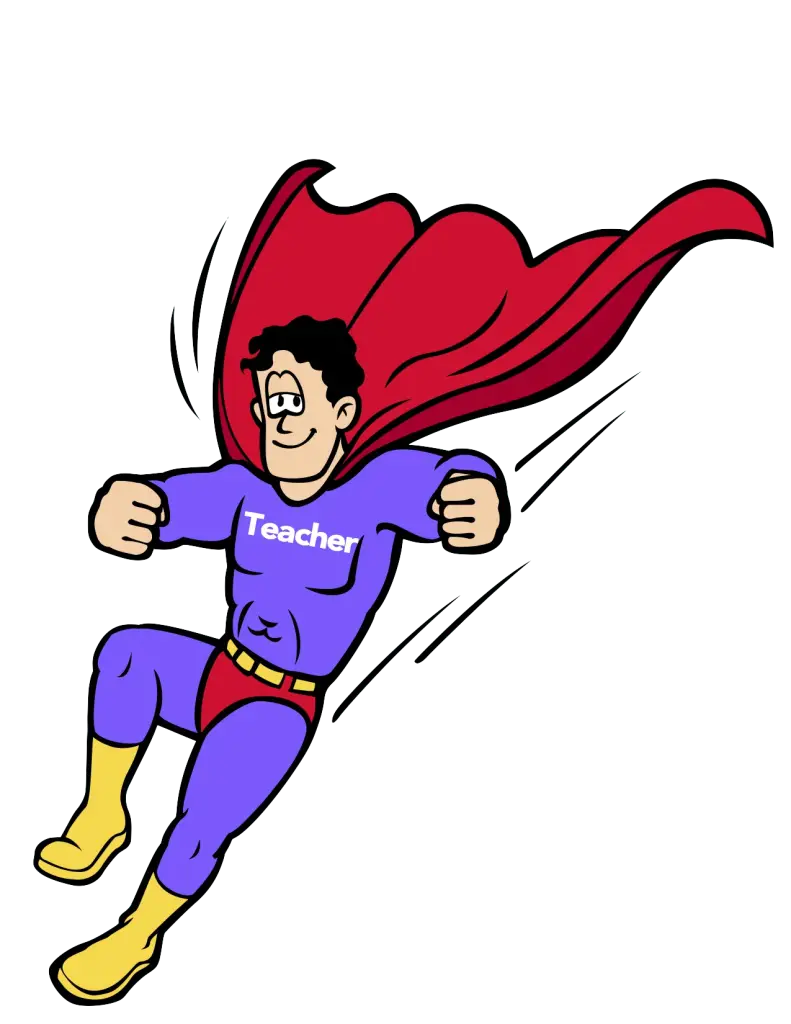 Superhero Teacher Cartoon
