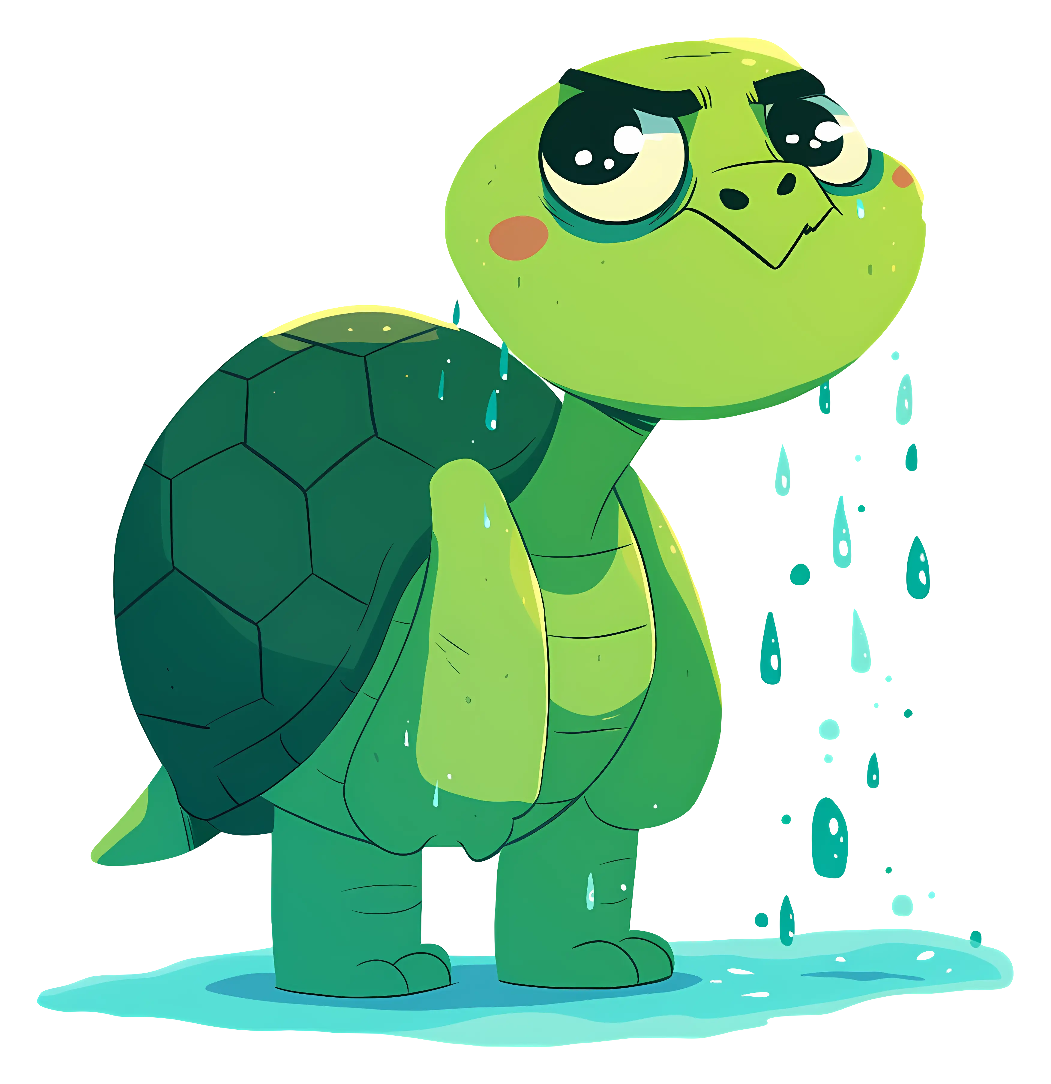 Crying Turtle Illustration