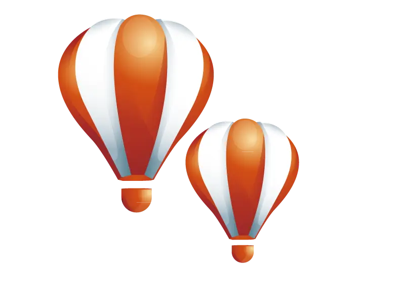 Orange and White Hot Air Balloons