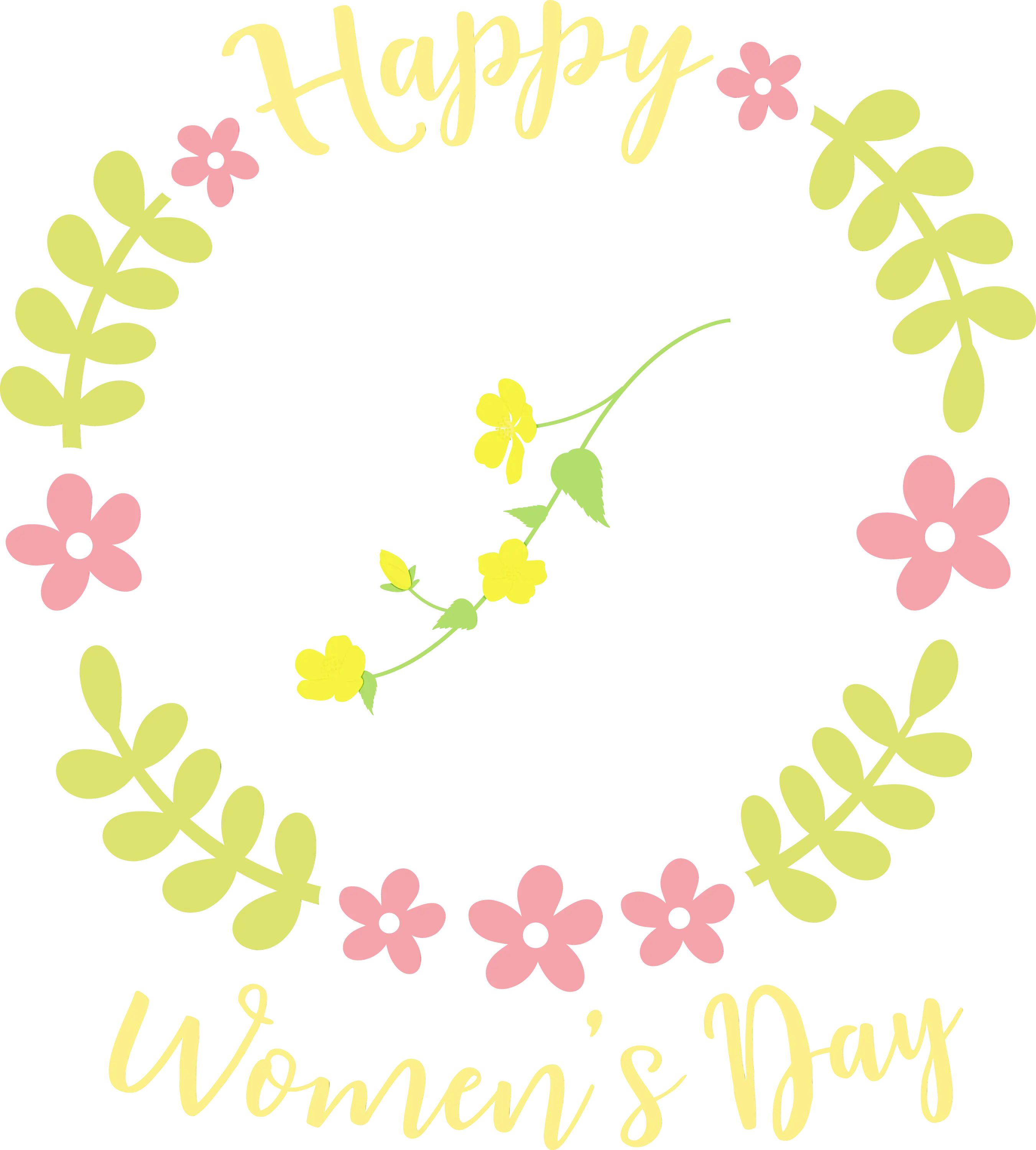 Women&#039;s Day Wreath with Yellow and Pink Flowers