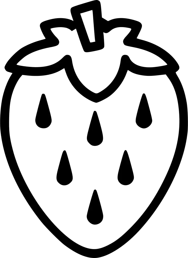 Simple Black and White Strawberry Illustration
