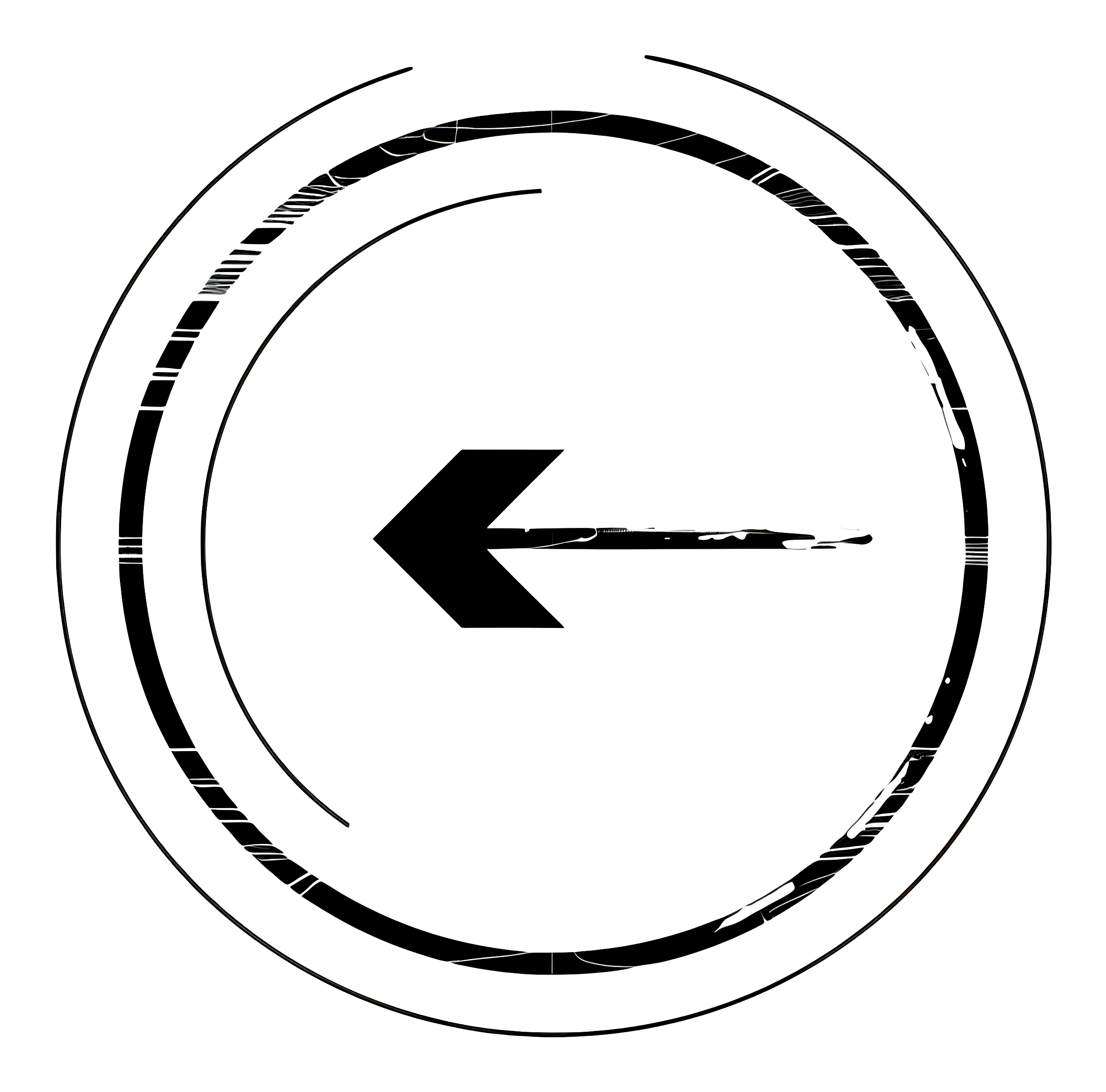 Black Arrow in Circular Frame