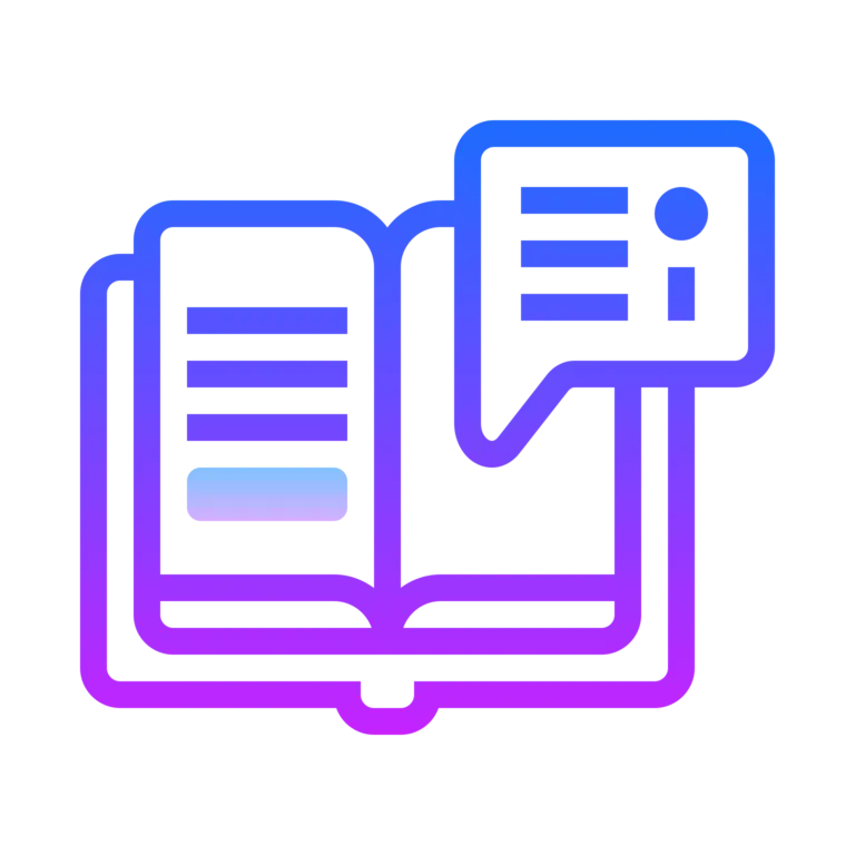 Open Book Icon with Information Bubble