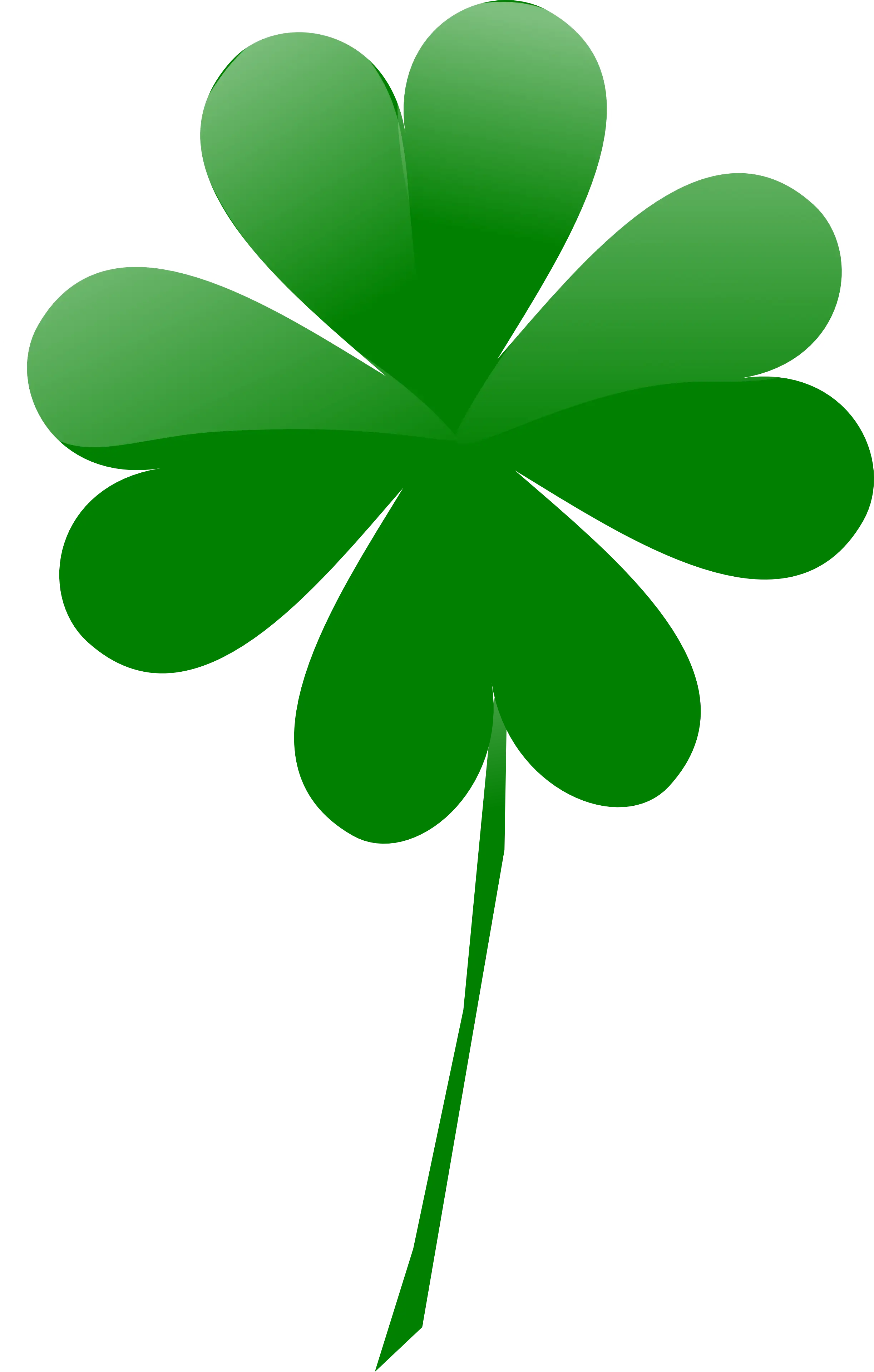 Green Four-Leaf Clover Symbol for Luck