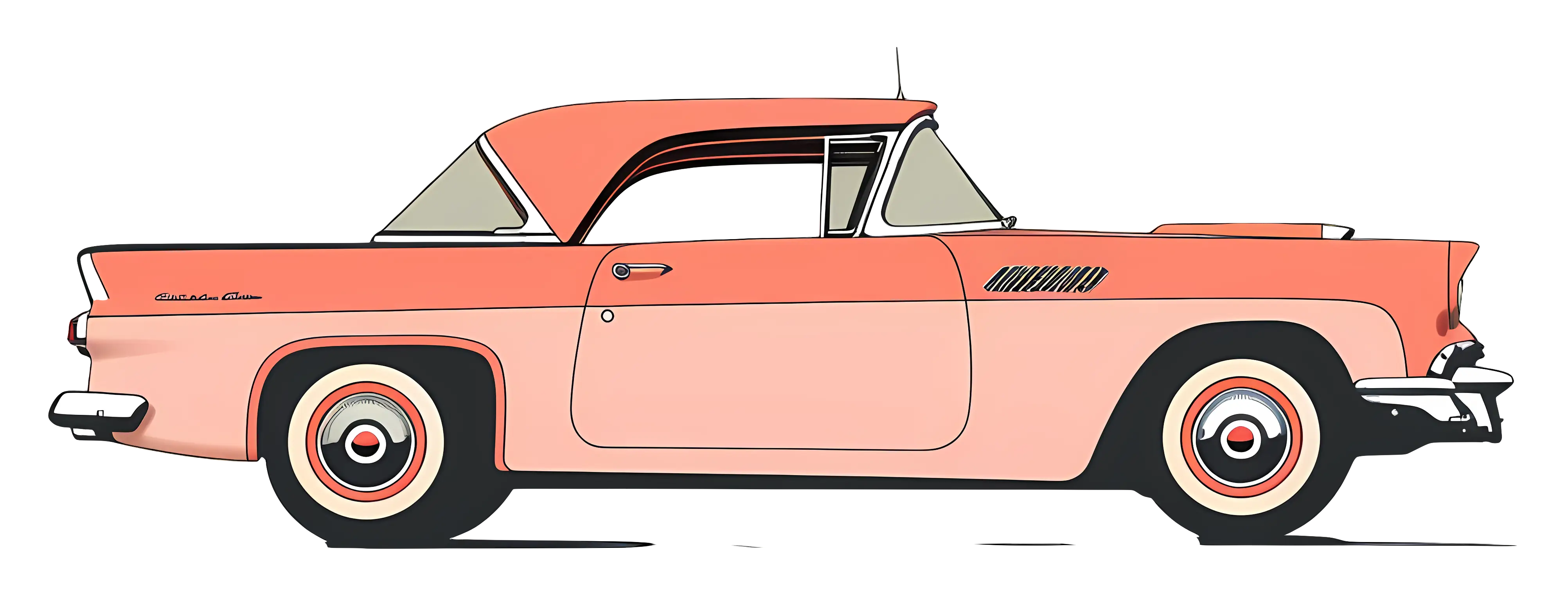 Vintage Car Illustration in Retro Style