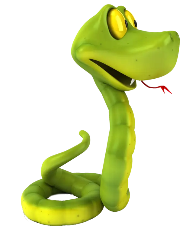 Green Cartoon Snake Character Design