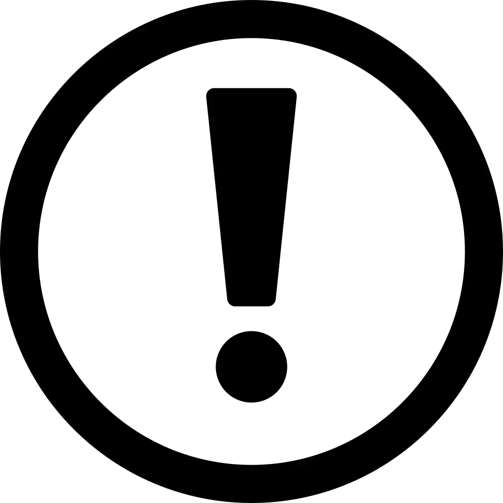 Black Exclamation Mark Icon Indicating Alert