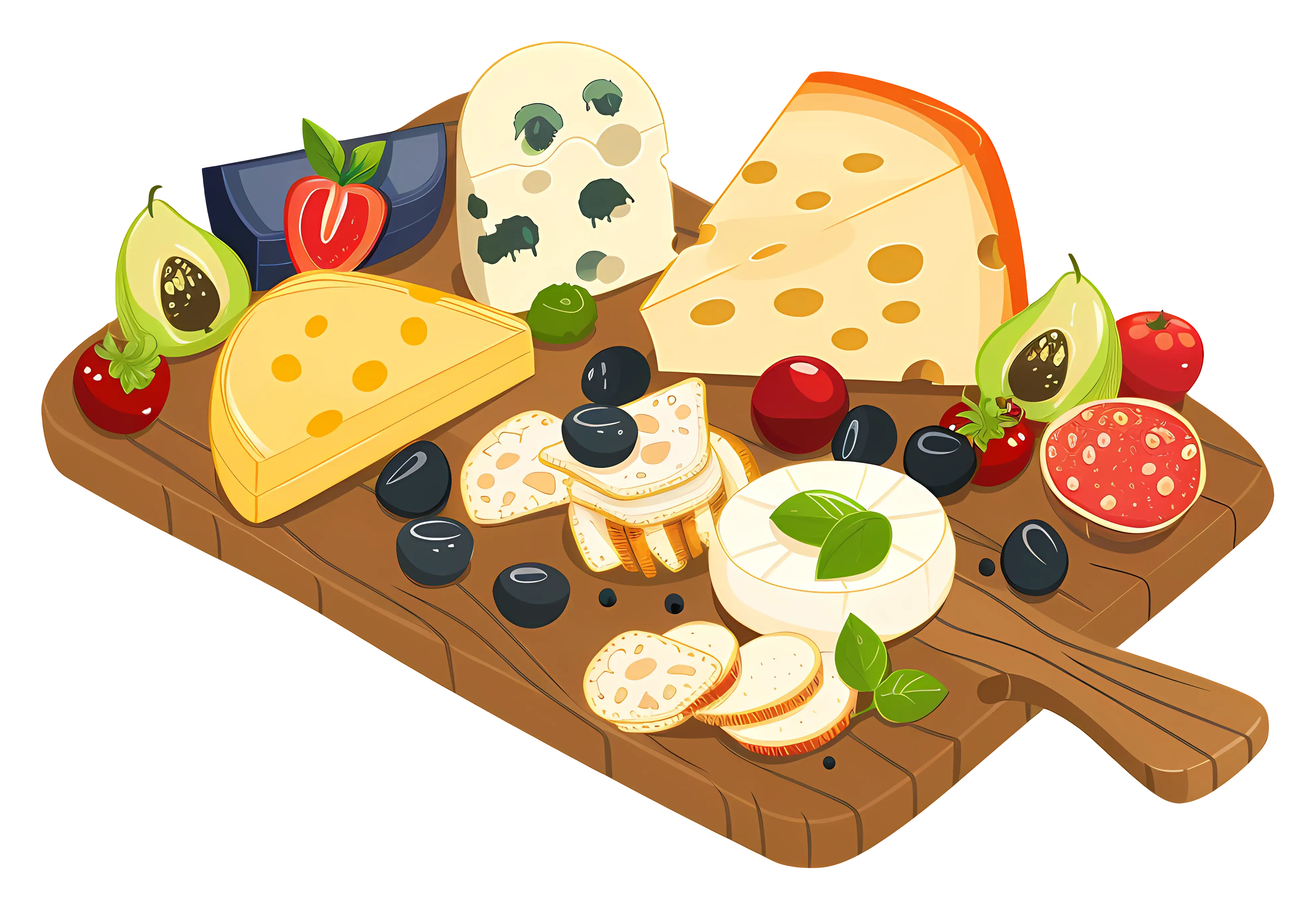 Cheese Platter with Fruits and Crackers