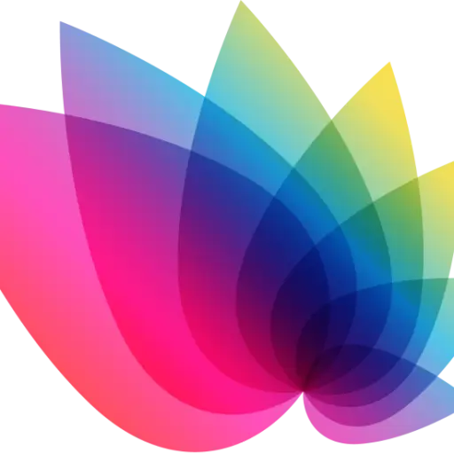 Colorful Abstract Lotus Design in Gradient Shades