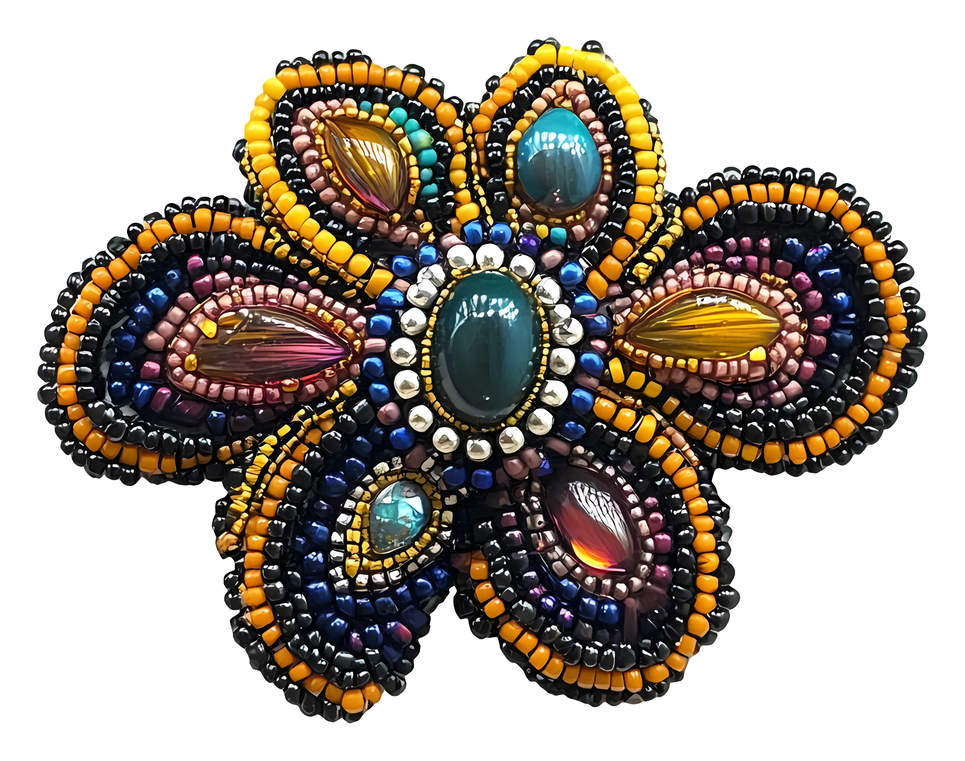 Colorful Beaded Flower Art