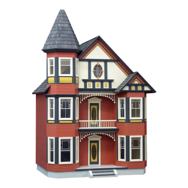 Charming Red Victorian House Design