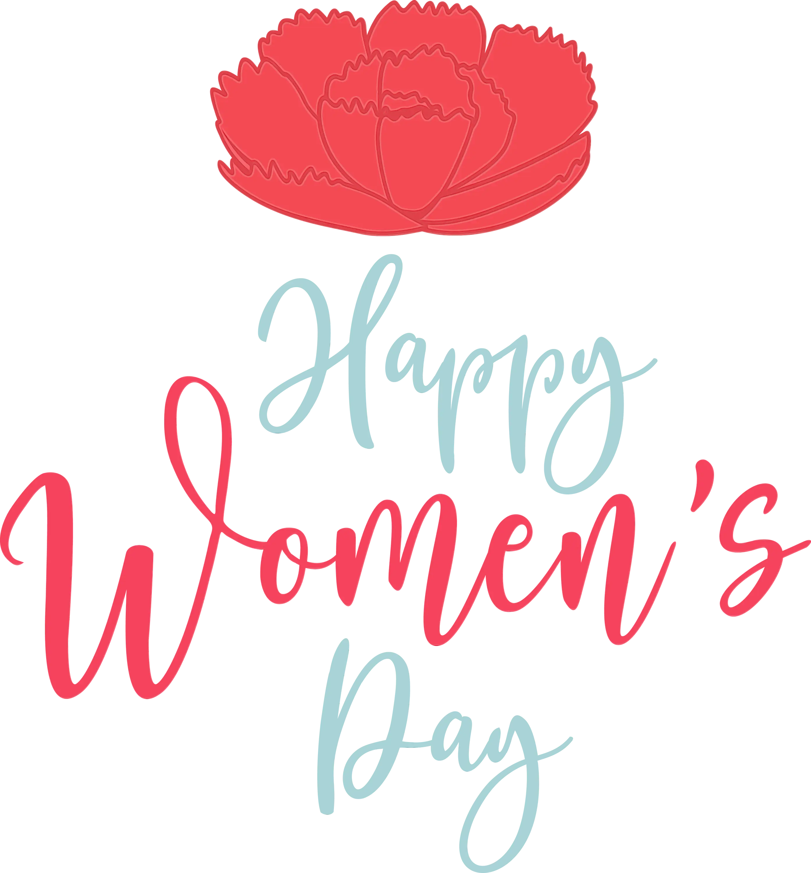 Happy Women&#039;s Day Typography and Flower Design