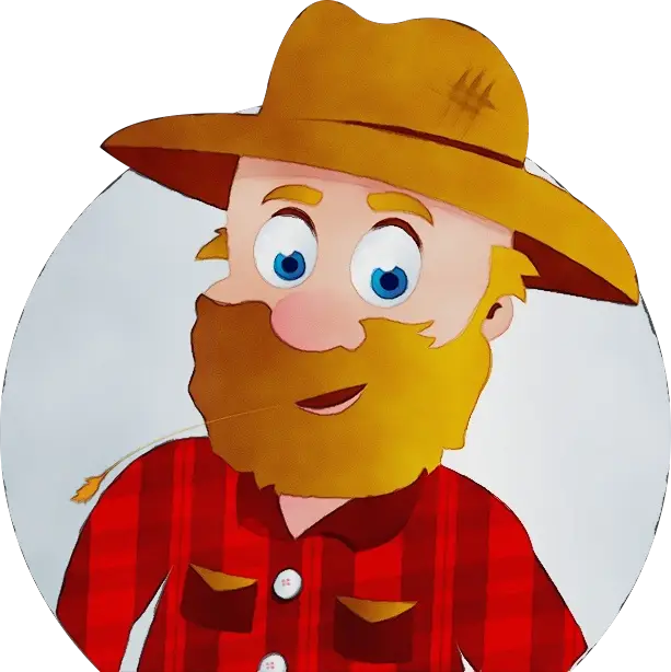 Cartoon farmer with hat and beard