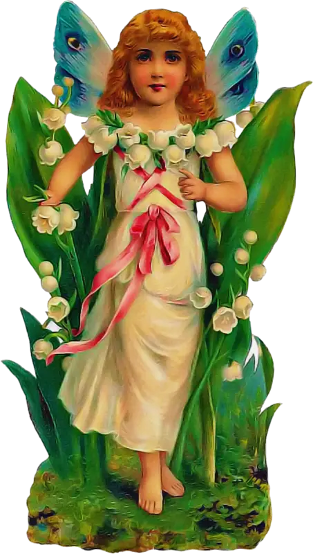 Fairy Holding Lily of the Valley Flowers