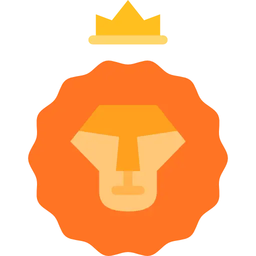 Majestic Cartoon Lion with Crown