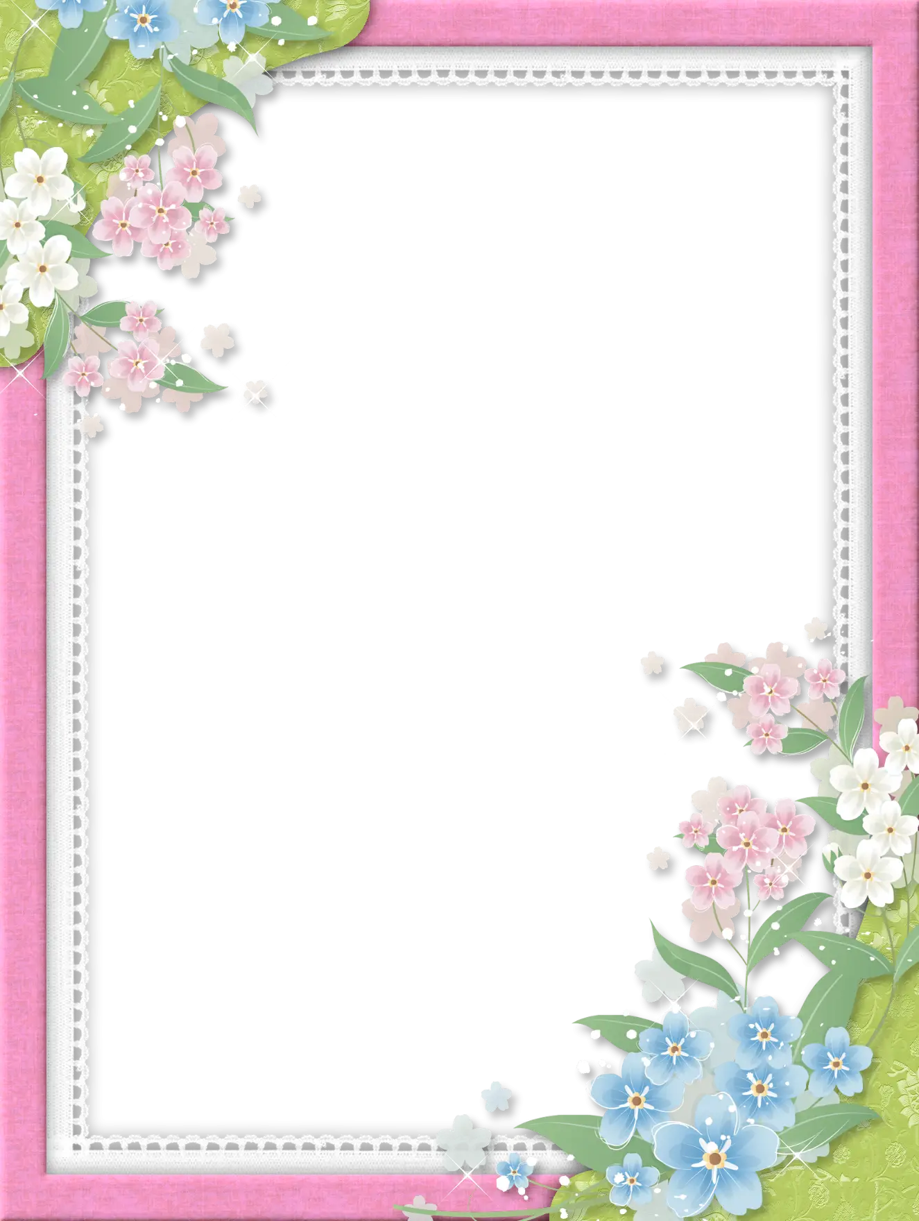 Spring Floral Decorative Frame