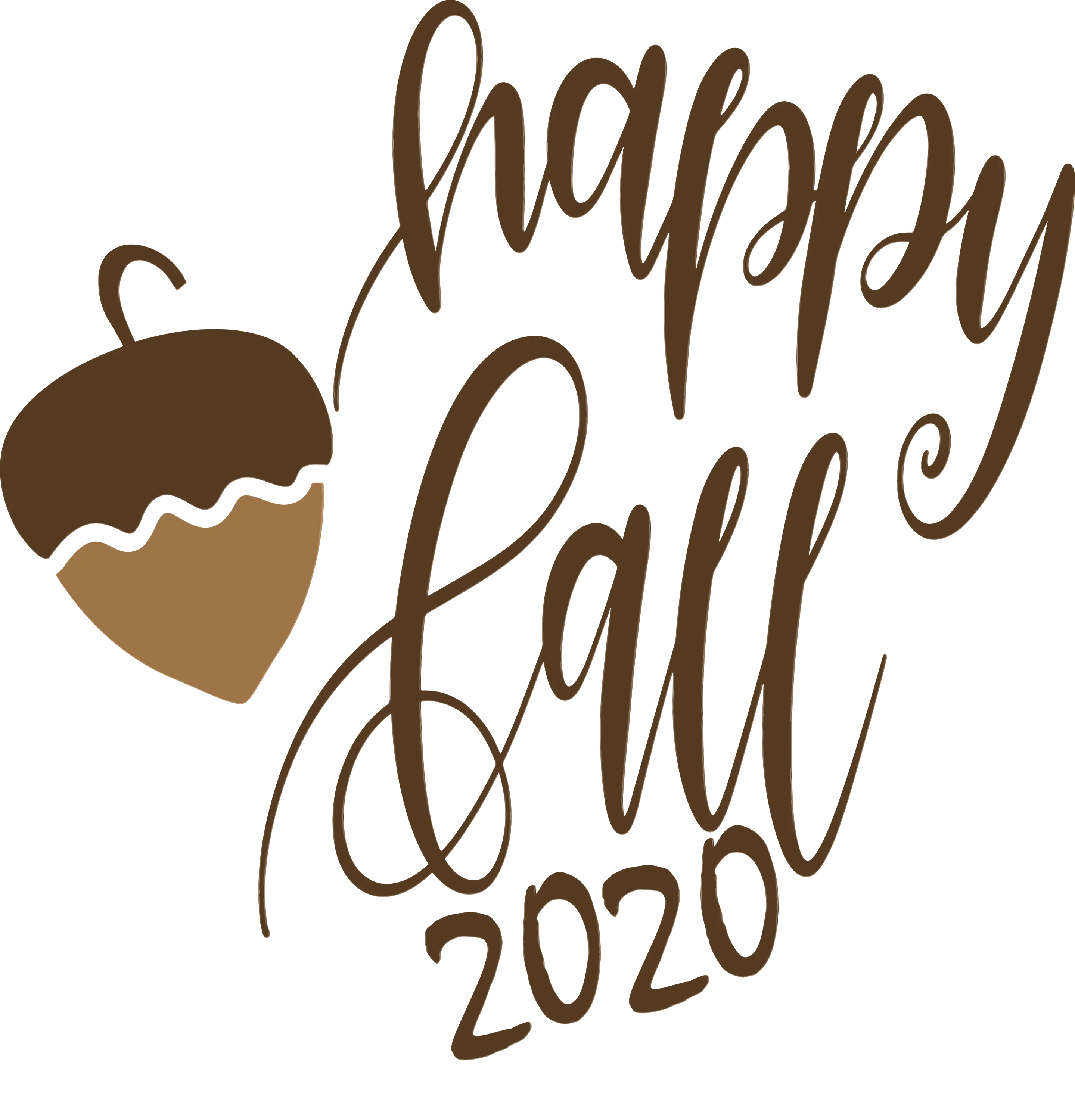 Happy Fall 2020 Seasonal Greeting with Acorn