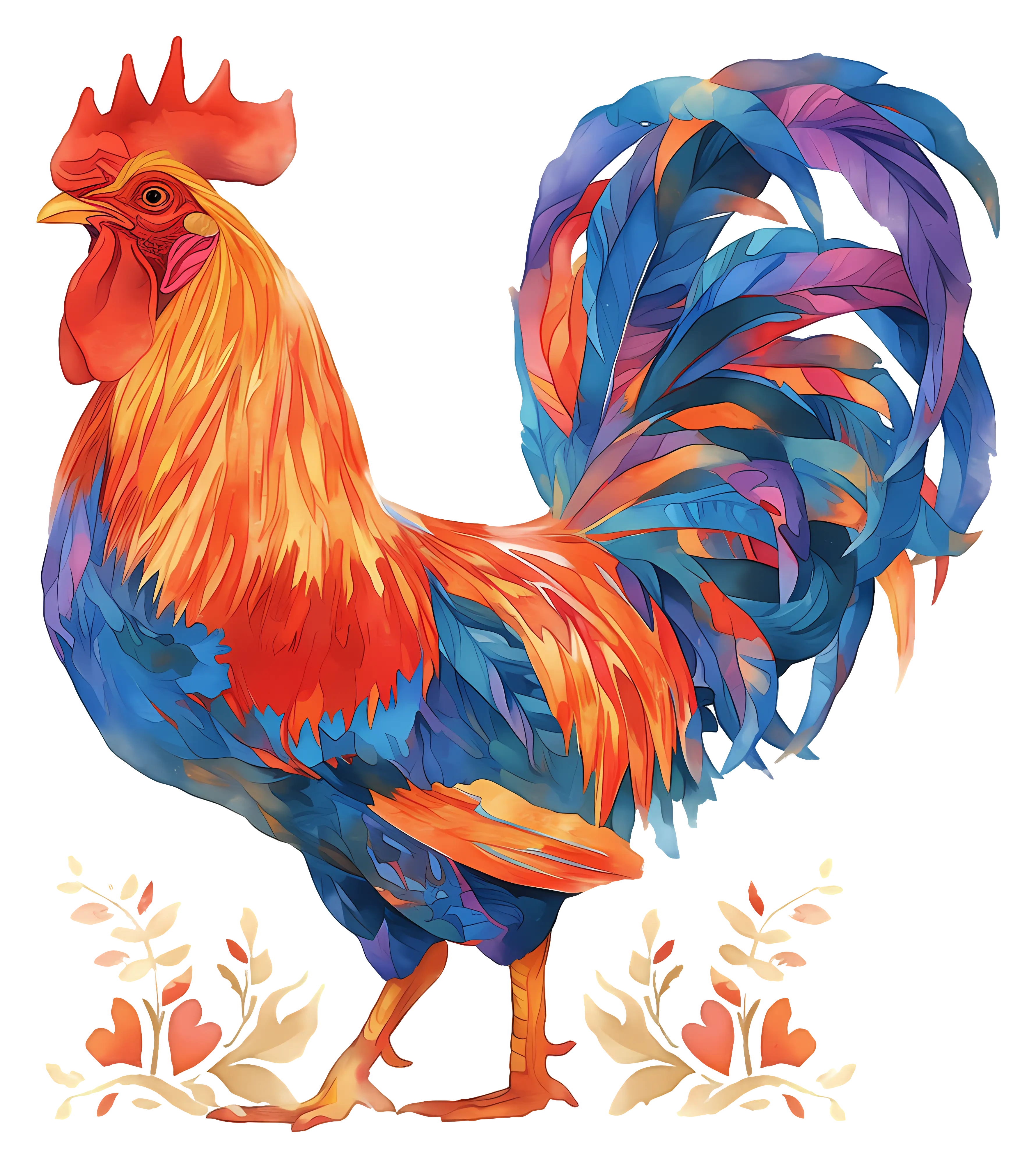 Colorful Rooster with Vibrant Feathers