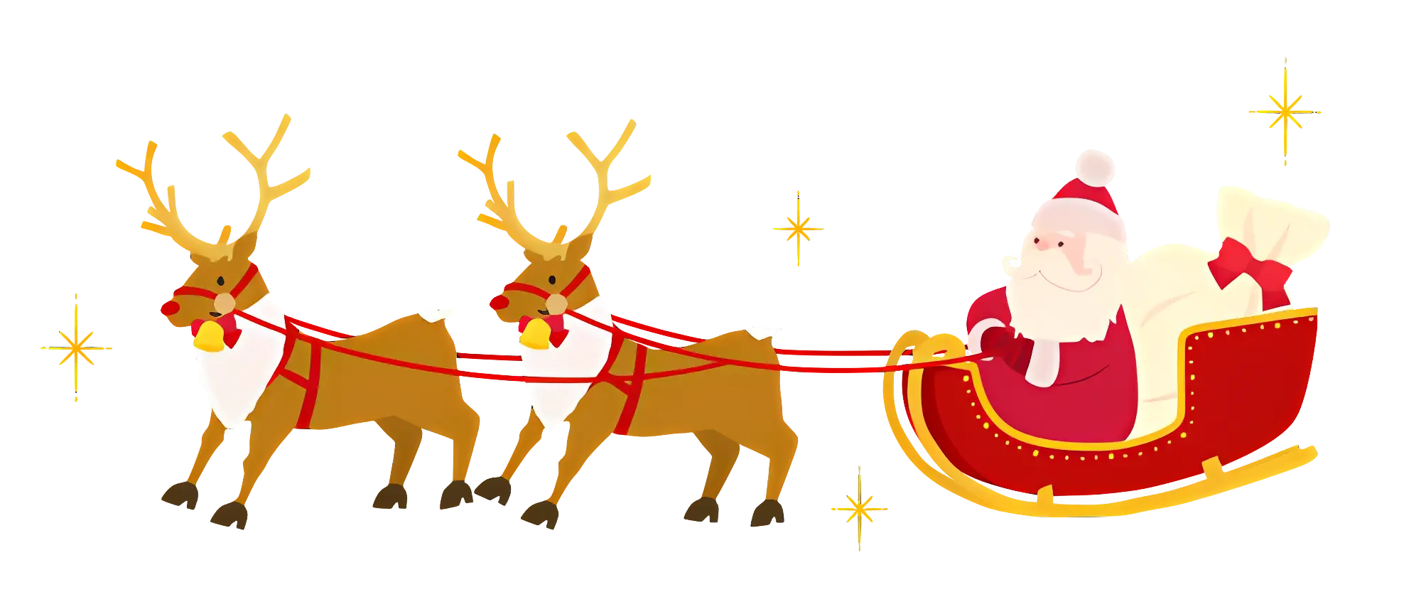 Santa Claus with Reindeer and Sleigh