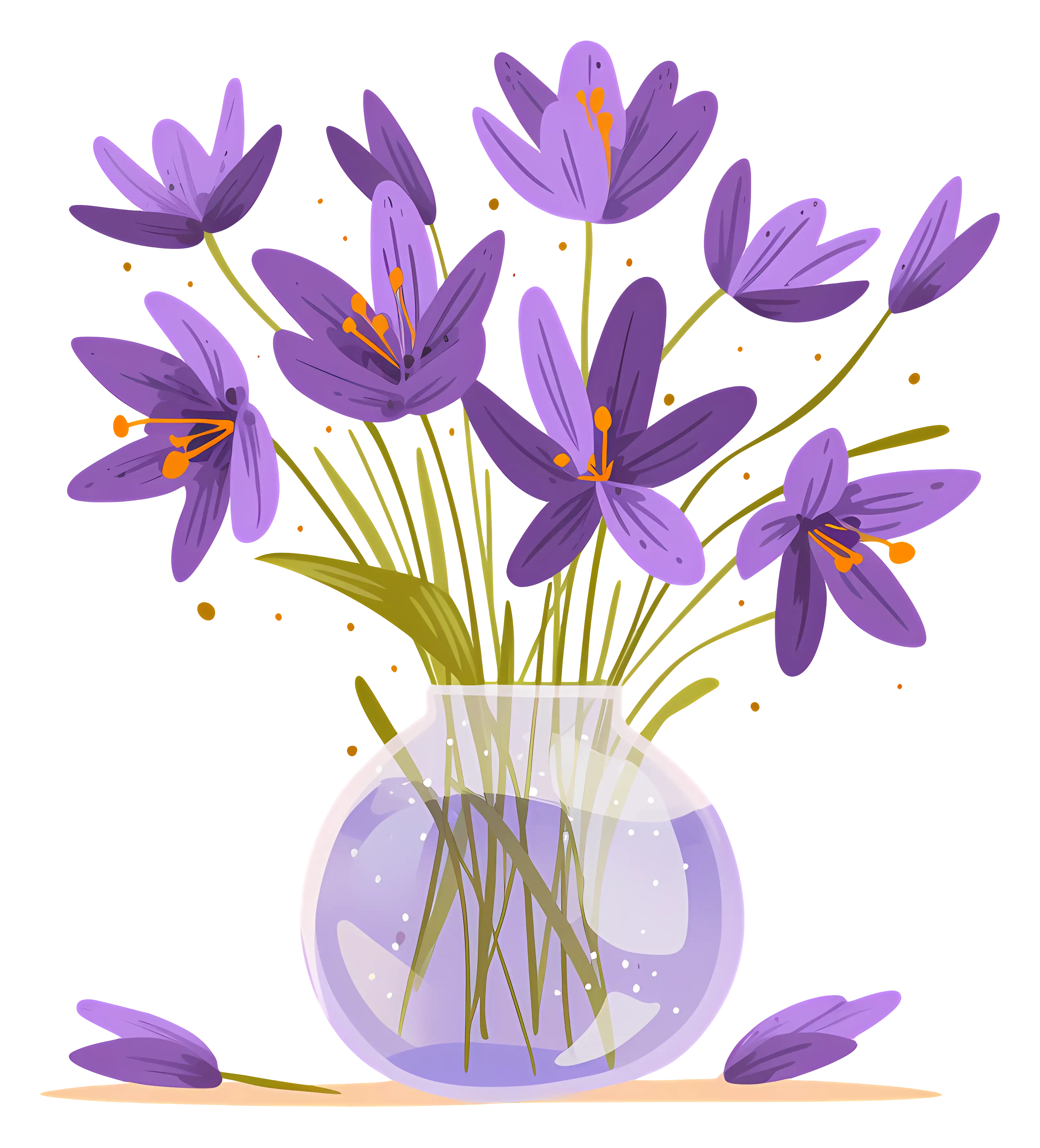 Purple Flowers in Vase