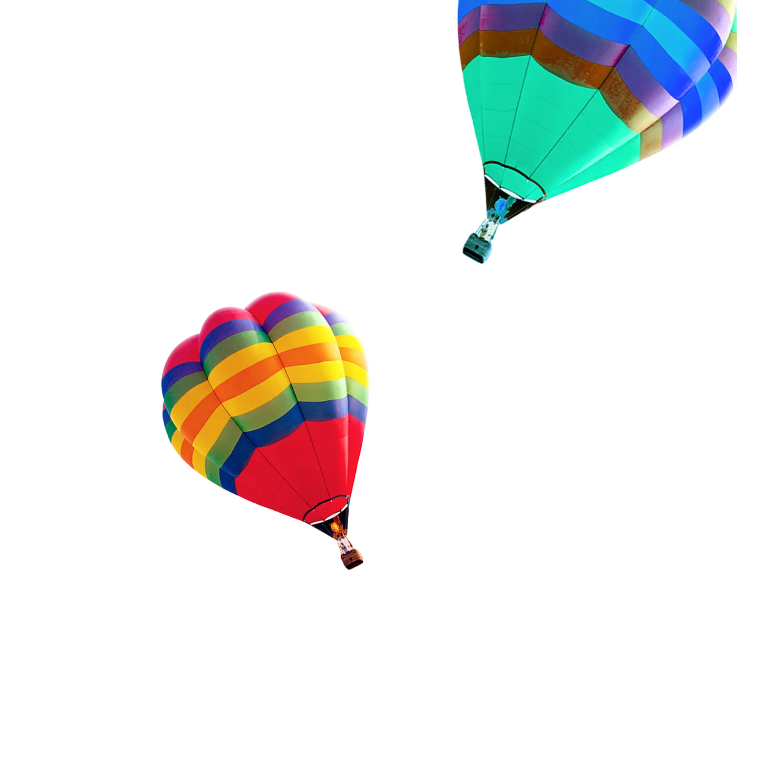 Hot Air Balloons in Rainbow Colors