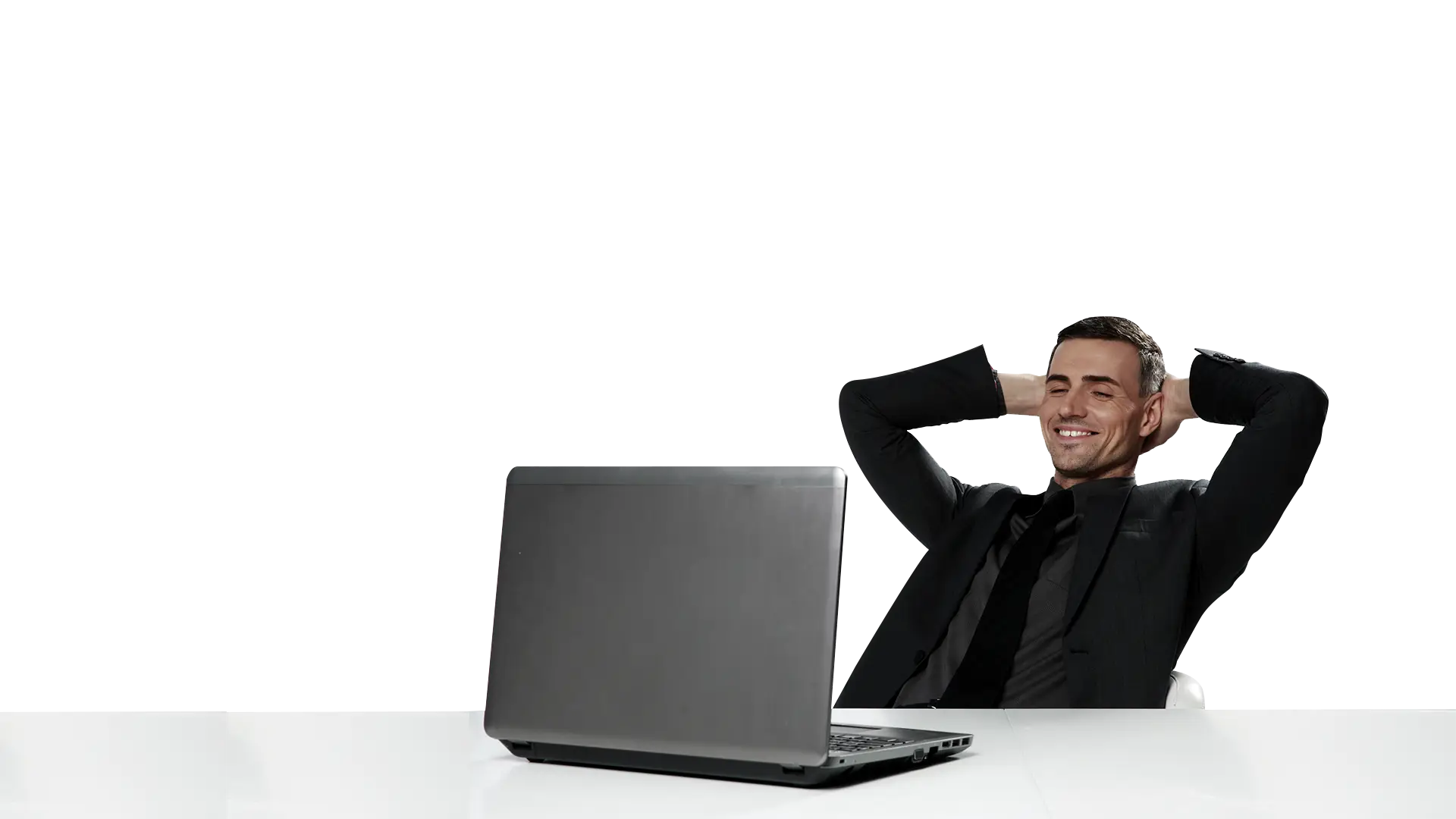 Man Relaxing with Laptop