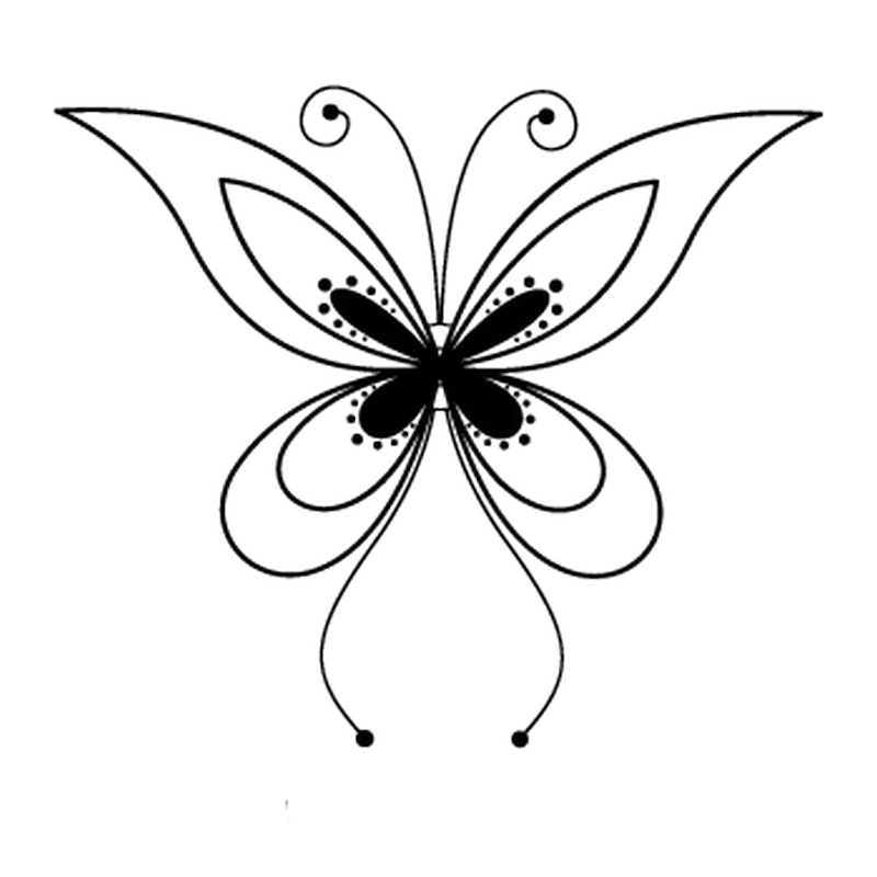 Elegant Butterfly Outline Illustration