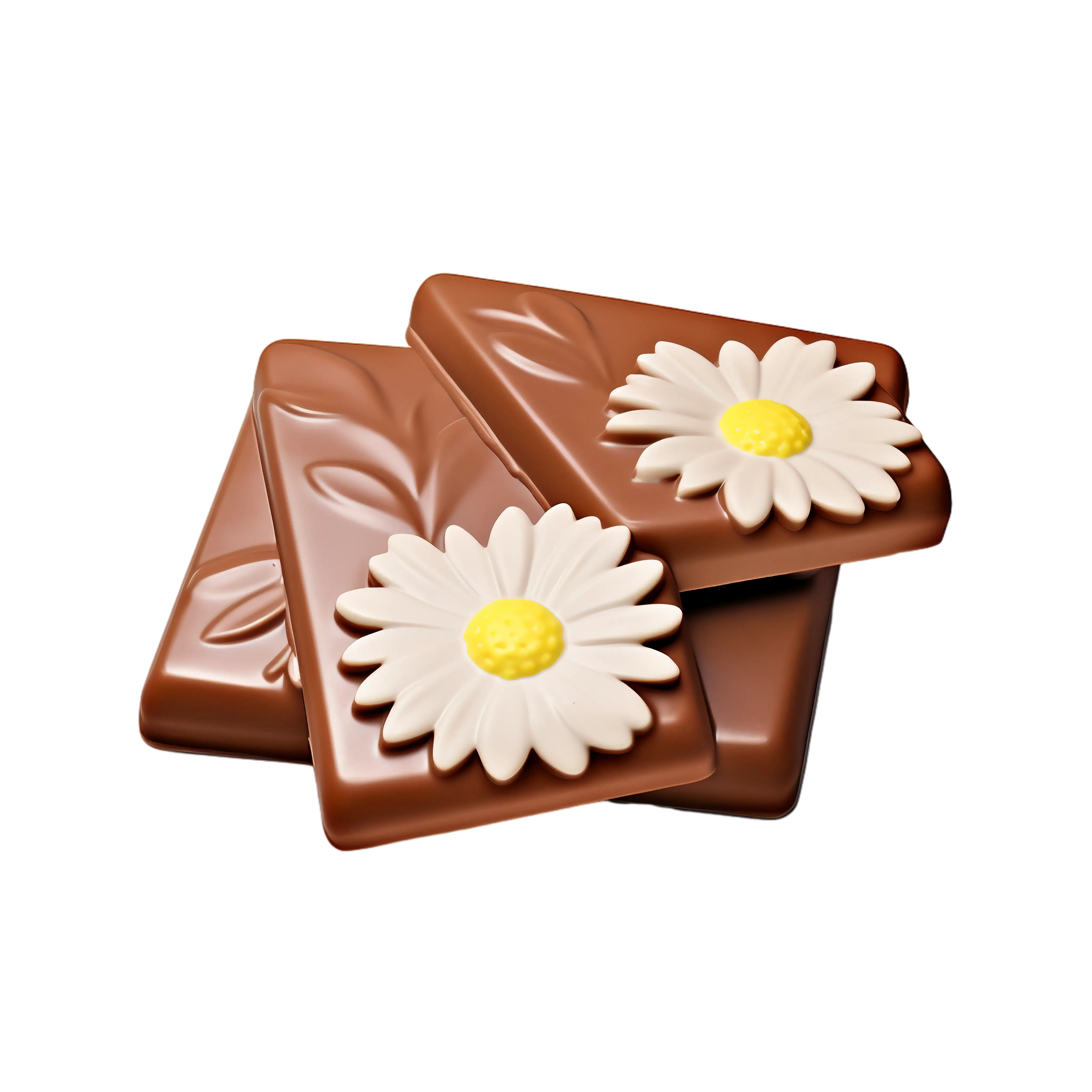 Chocolate Bars with Floral Decoration