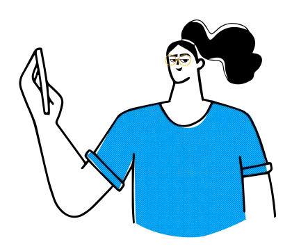 Illustration of Woman Holding Smartphone