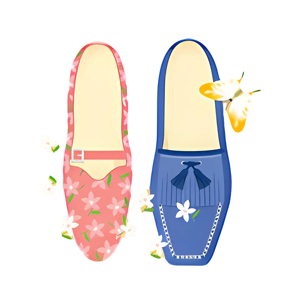 Colorful Shoes with Floral Design