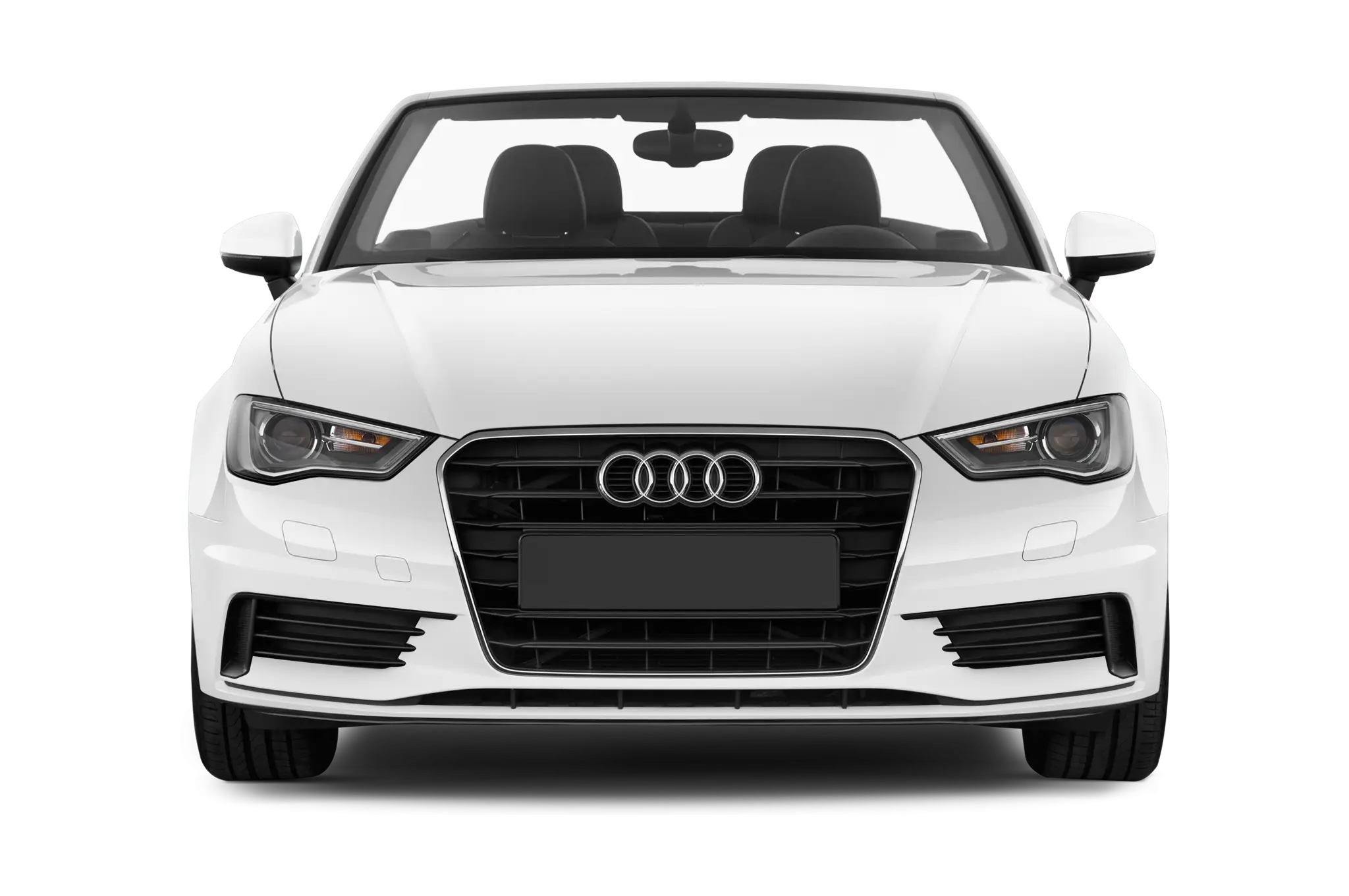 White Convertible Audi Car Front View