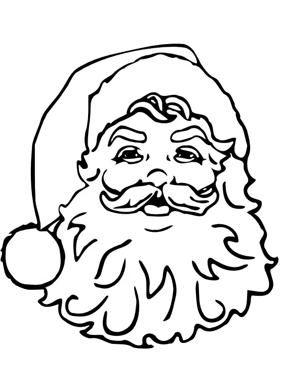 Santa Claus Face Sketch for Christmas
