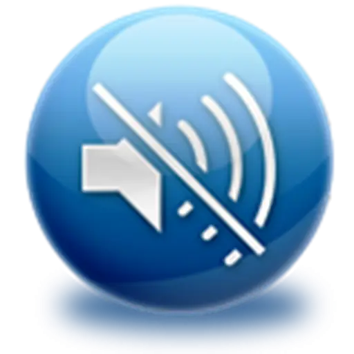 Mute Icon on Blue Circular Background
