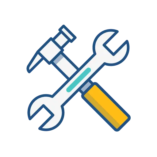 Hammer and Wrench Icon for Tools