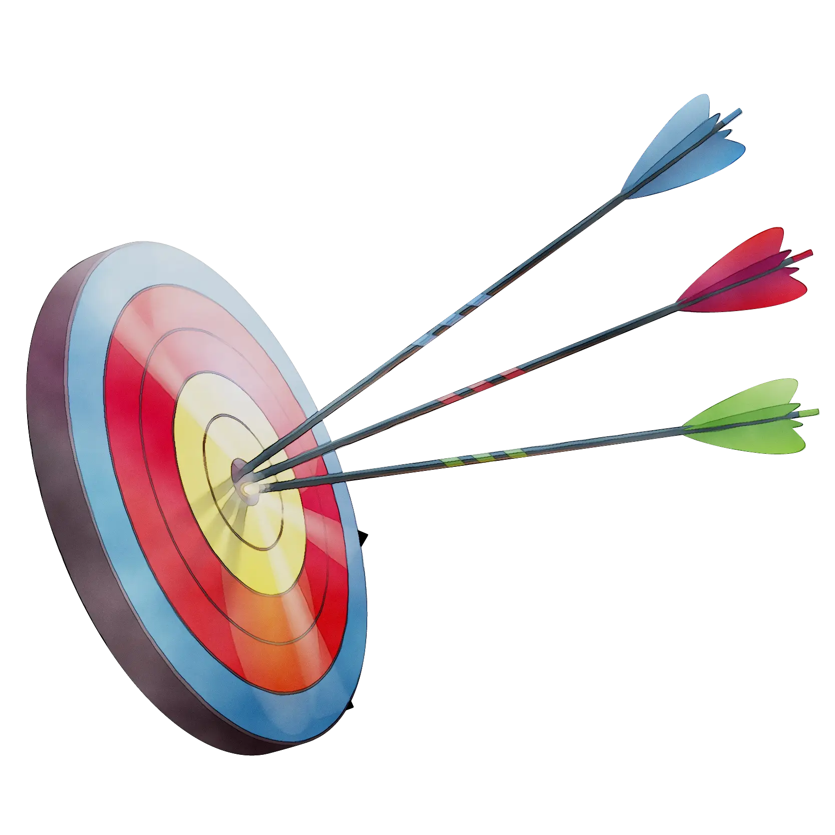 Colorful Target with Three Arrows