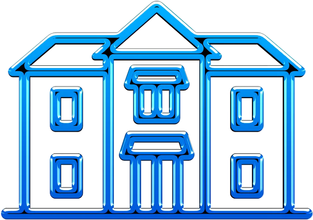 Minimalist Blue House Outline