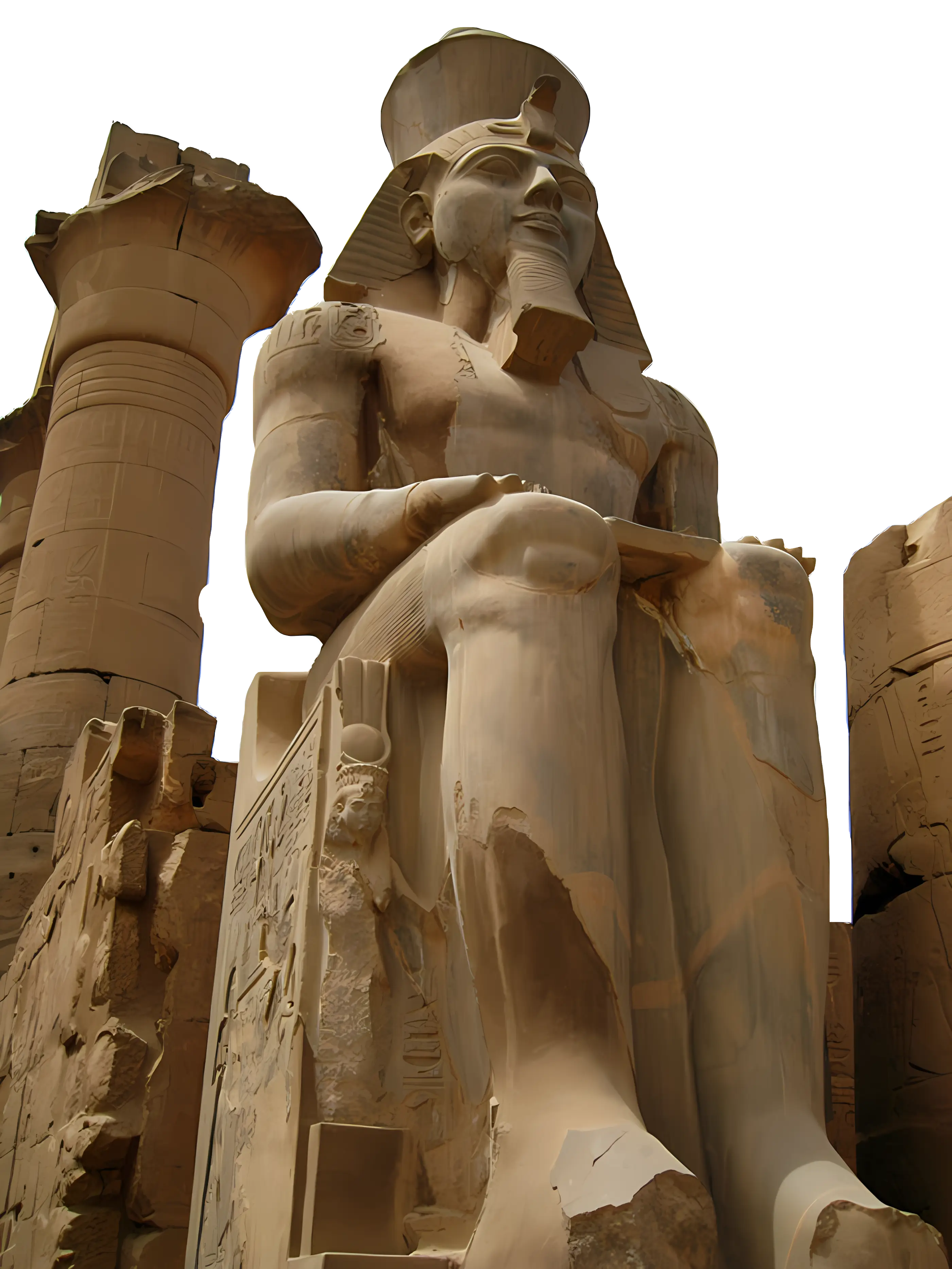 Ancient Egyptian Pharaoh Statue at Monument Site