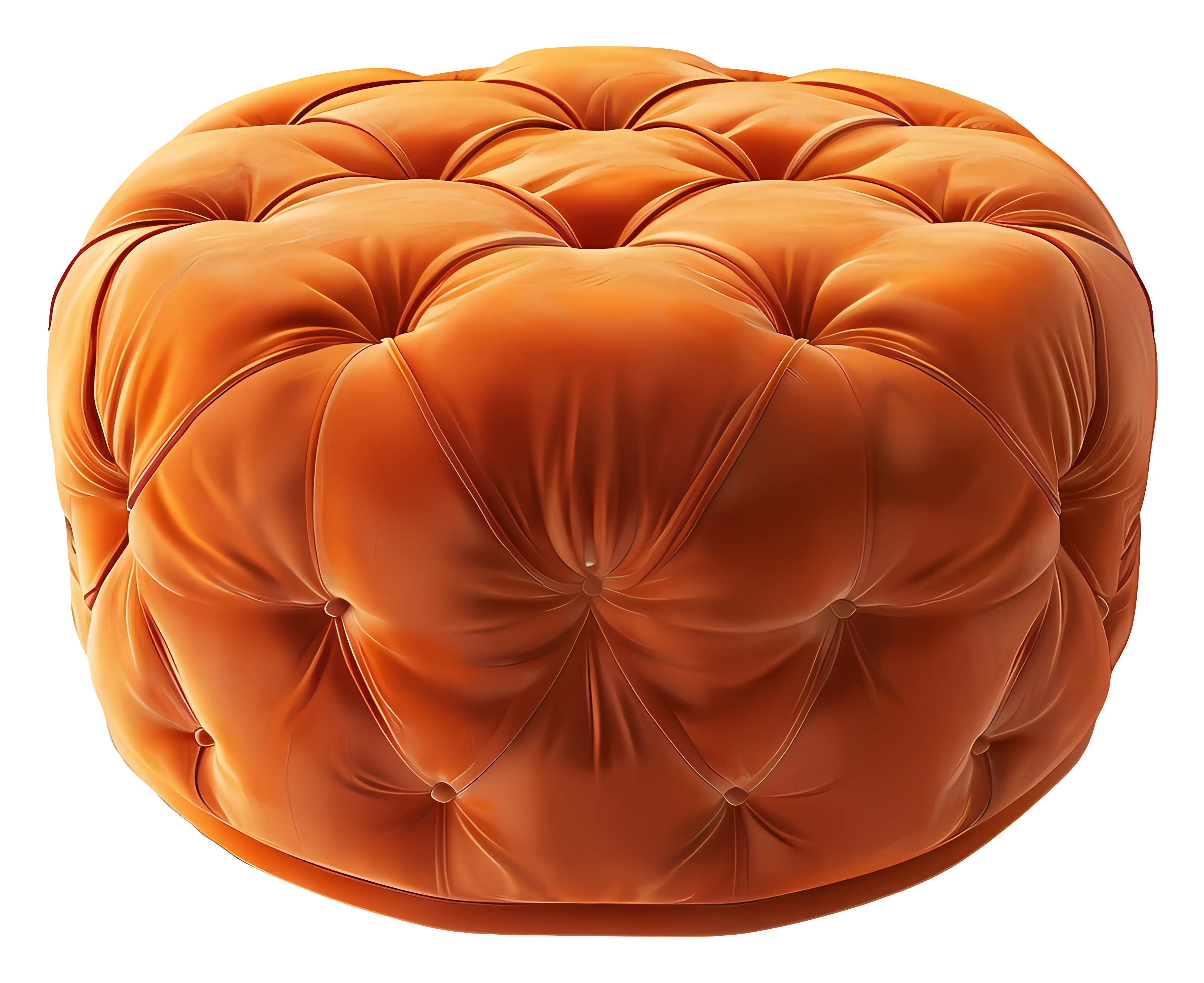 Comfortable Orange Ottoman