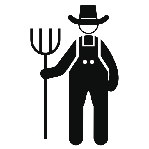 Farmer with Pitchfork Icon