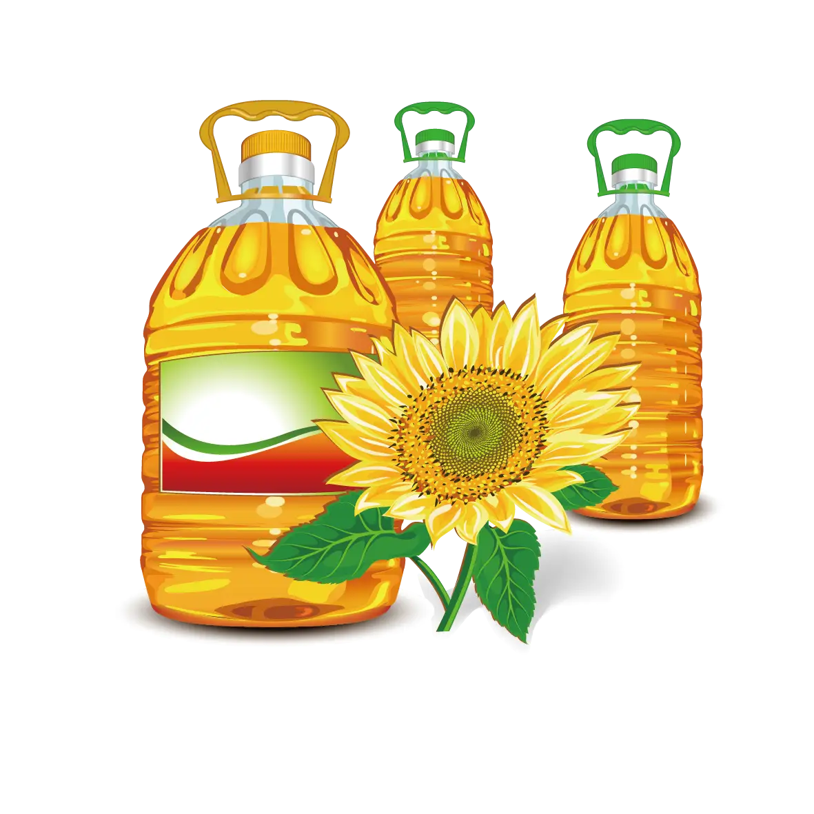 Sunflower Oil Bottles with Sunflower Decoration