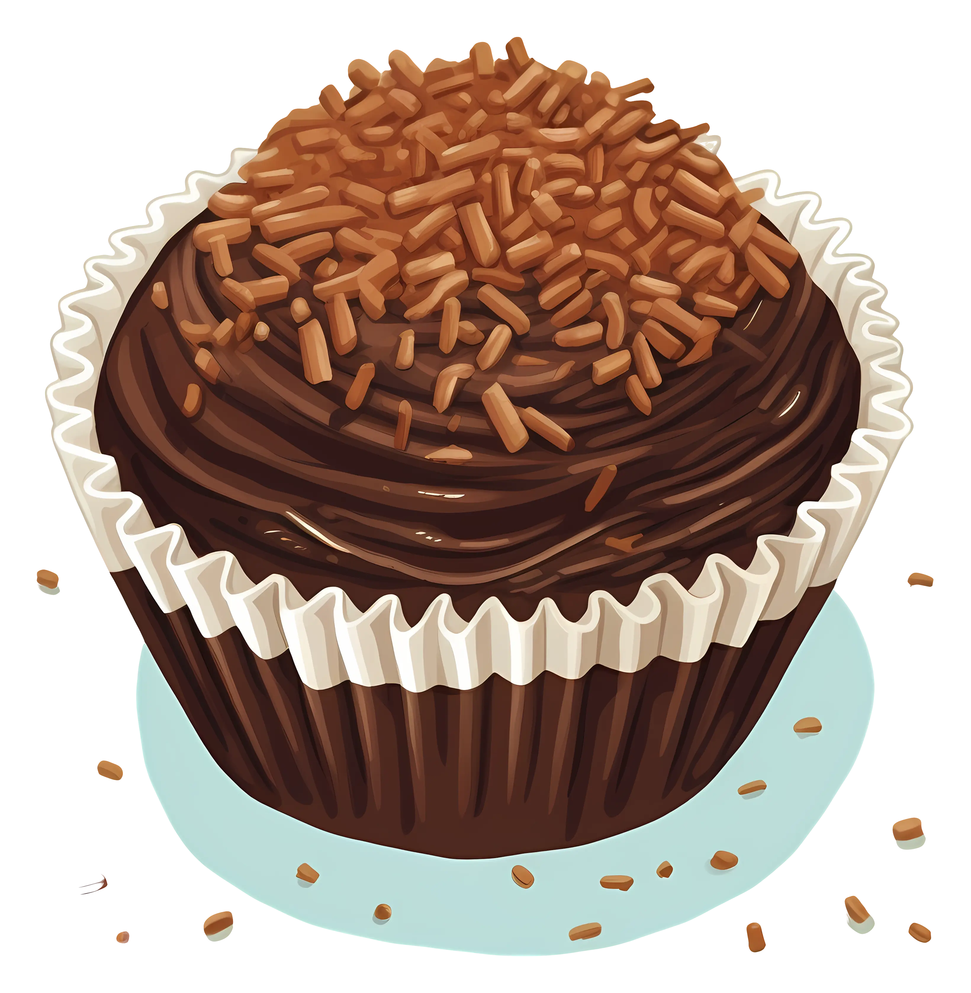 Chocolate Frosted Cupcake with Sprinkles