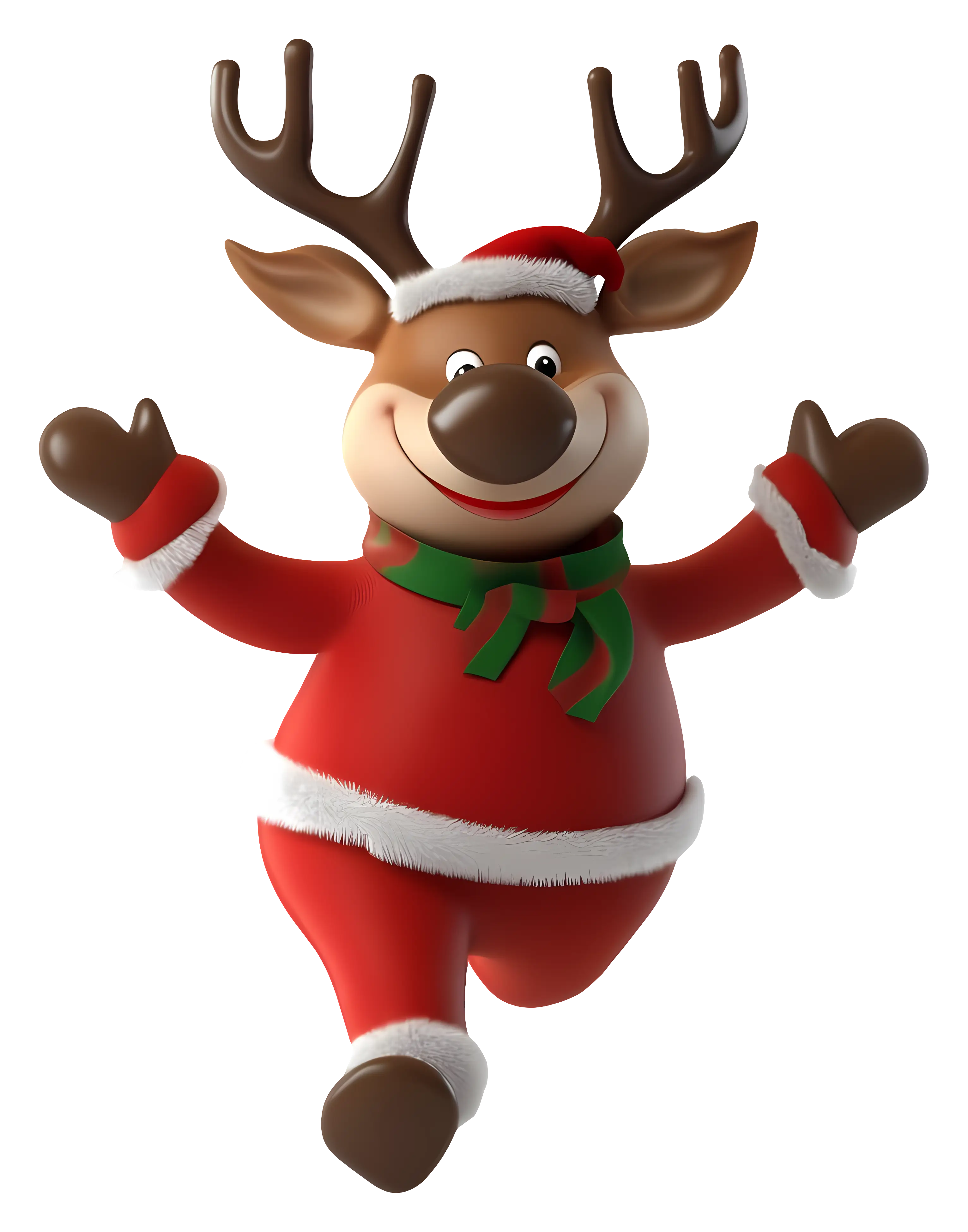 Jolly Santa Reindeer in Festive Attire