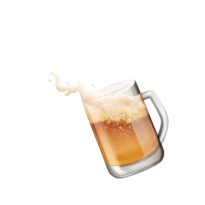 Beer Mug with Splashing Froth